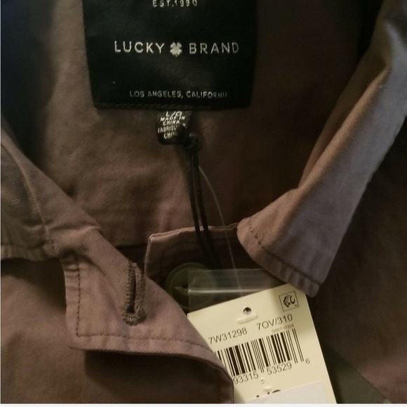 Lucky Brand Women’s Jacket Large Green Cotton Blend Button Front Cropped Casual - Picture 9 of 9